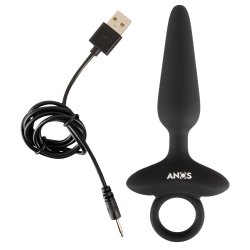 ANOS Flexible Butt Plug mit Vibration Ø 2.6 cm aus Silikon