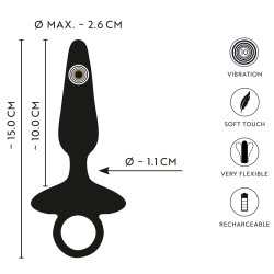 ANOS Flexible Butt Plug mit Vibration Ø 2.6 cm aus Silikon