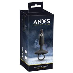 ANOS Flexible Butt Plug mit Vibration Ø 2.6 cm aus Silikon