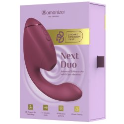 WOMANIZER Next Duo Dual Stimulator mit 3D Pleasure Air Technologie & Vibration Fuchsia