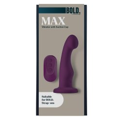 DREAM TOYS BOLD Strap-On Dildo Max mit Vibration & Fernbedienung  Ø 3,8 cm Violett