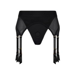 DREAM TOYS BOLD Vail Strap-On Garter Thong mit Dildo Schwarz