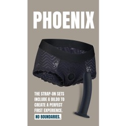 DREAM TOYS BOLD Phoenix Strap-On Hipster mit Dildo Schwarz L