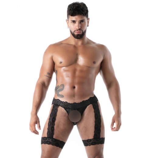 TOF Fluid Lace Jock Chaps Schwarz