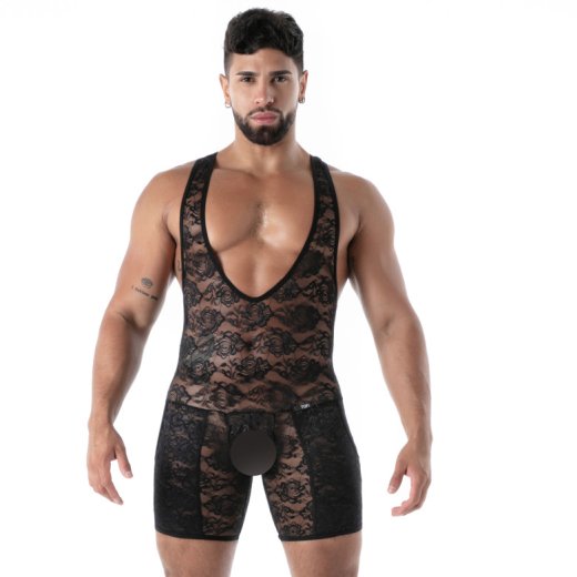 TOF Fluid Lace Pocket Open Wrestling Body Schwarz