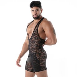 TOF Fluid Lace Pocket Open Wrestling Body Schwarz