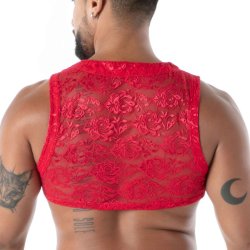 TOF Fluid Lace Zipped Crop Top Rot