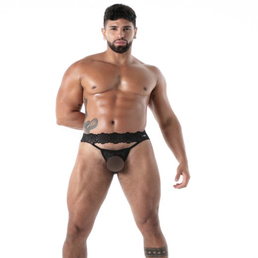 TOF Fluid Lace Ultra Thong Schwarz