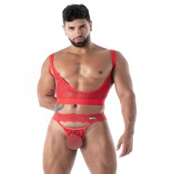 TOF Fluid Lace Ultra Thong Rot