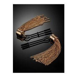 GUILTY PLEASURE ACCENTS Tassel Tease Clamps Schwarz/Gold
