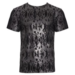 SVENJOYMENT Shirt mit Flammenmuster