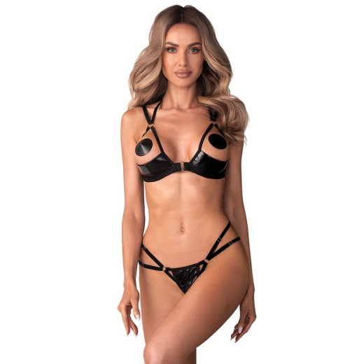 OBSESSIVE Keira Lise Dessous-Set Ouvert 2-teilig Schwarz