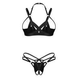 OBSESSIVE Keira Lise Dessous-Set Ouvert 2-teilig Schwarz