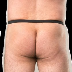 RIMBA Bondage Play Leather Male Open Brief One Size Schwarz