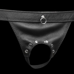 RIMBA Bondage Play Leather Male Open Brief One Size Schwarz