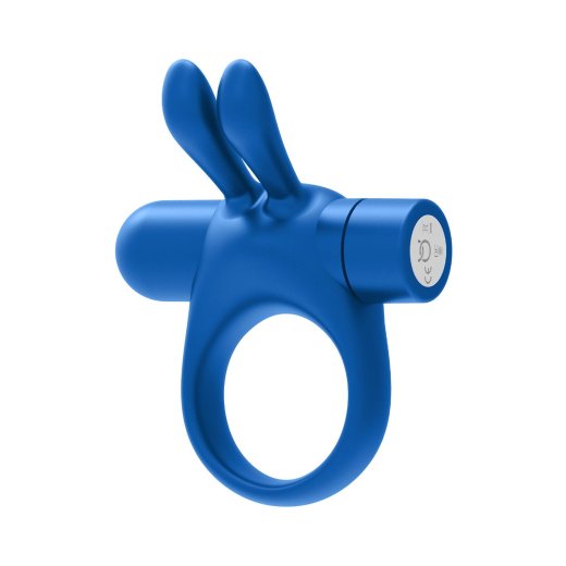 FORTO Bunny Penisring mit Vibration aus Silikon Blau