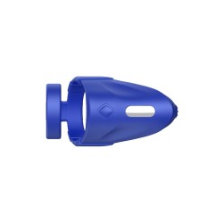 FORTO F-48 Doppel-Penisring mit Perineum-Stimulator aus Silikon Blau