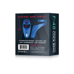 FORTO F-48 Doppel-Penisring mit Perineum-Stimulator aus Silikon Blau