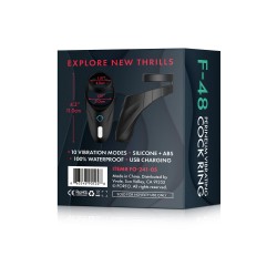 FORTO F-48 Doppel-Penisring mit Perineum-Stimulation aus Silikon Schwarz