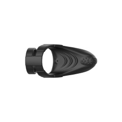 FORTO F-48 Doppel-Penisring mit Perineum-Stimulation aus Silikon Schwarz