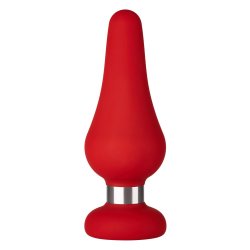 FORTO F-21 Tear Drop Anal Plug aus Silikon Large Rot