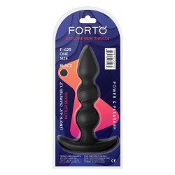 FORTO F-42R Rattler Spiral Beads Anal-Plug aus Silikon Schwarz