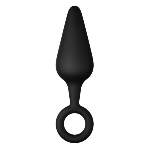 FORTO F-10 Anal-Plug mit Pull Ring aus Silikon Large Schwarz