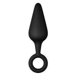 FORTO F-10 Anal-Plug mit Pull Ring aus Silikon Large Schwarz