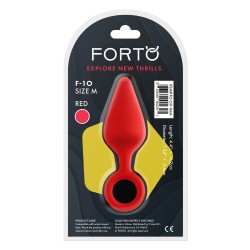 FORTO F-10 Anal-Plug mit Pull Ring aus Silikon Medium Rot