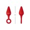 FORTO F-10 Anal-Plug mit Pull Ring aus Silikon Medium Rot