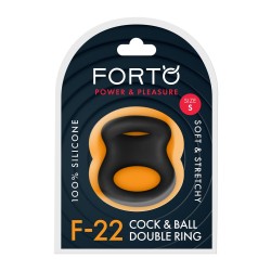 FORTO F-22 Penis- & Hodenring aus Silikon Small Schwarz