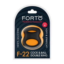 FORTO F-22 Penis- & Hodenring aus Silikon Medium Schwarz