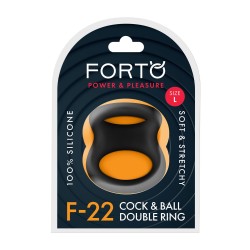 FORTO F-22 Penis- & Hodenring aus Silikon Large Schwarz
