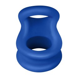 FORTO F-20 Penisring mit Hodenstrecker aus Silikon Medium Blau