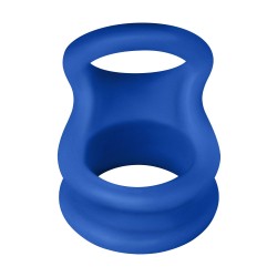 FORTO F-20 Penisring mit Hodenstrecker aus Silikon Large Blau