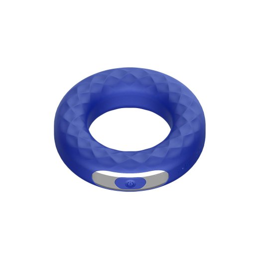 FORTO F-15 Penisring mit Vibration aus Silikon Blau