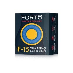 FORTO F-15 Penisring mit Vibration aus Silikon Blau