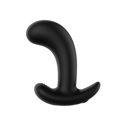 FORTO Curved Vibrating Anal-Plug aus Silikon Schwarz