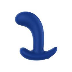 FORTO Curved Vibrating Anal-Plug aus Silikon Blau