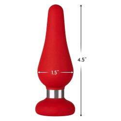 FORTO F-21 Tear Drop Anal-Plug aus Silikon Medium Rot