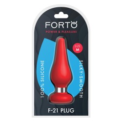 FORTO F-21 Tear Drop Anal-Plug aus Silikon Medium Rot