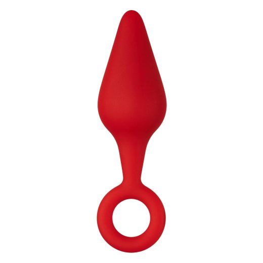 FORTO F-10  Anal-Plug mit Pull Ring aus Silikon Small Rot