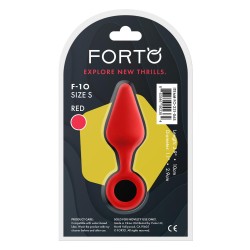 FORTO F-10  Anal-Plug mit Pull Ring aus Silikon Small Rot