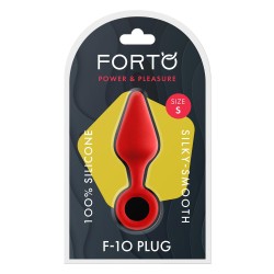 FORTO F-10  Anal-Plug mit Pull Ring aus Silikon Small Rot