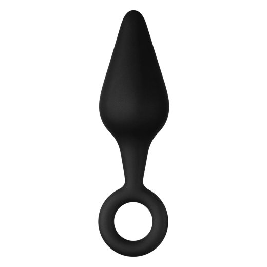 FORTO F-10  Anal-Plug mit Pull Ring aus Silikon Small Schwarz