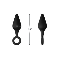 FORTO F-10  Anal-Plug mit Pull Ring aus Silikon Small Schwarz