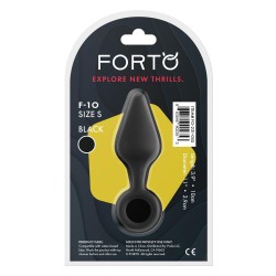 FORTO F-10  Anal-Plug mit Pull Ring aus Silikon Small Schwarz