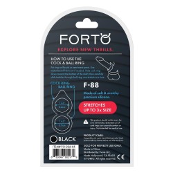 FORTO F-88 Cock & Ball Ring aus Silikon Schwarz