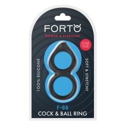 FORTO F-88 Cock & Ball Ring aus Silikon Schwarz