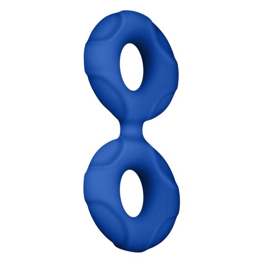 FORTO F-81 Cock & Ball Double Ring aus Silikon Ø 1,8 cm Small Blau